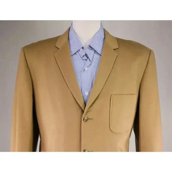 Alexandre London 50s Wool-Cashmere Made England Camel Brown Patch Pkt Blazer 38S - Picture 3 of 9